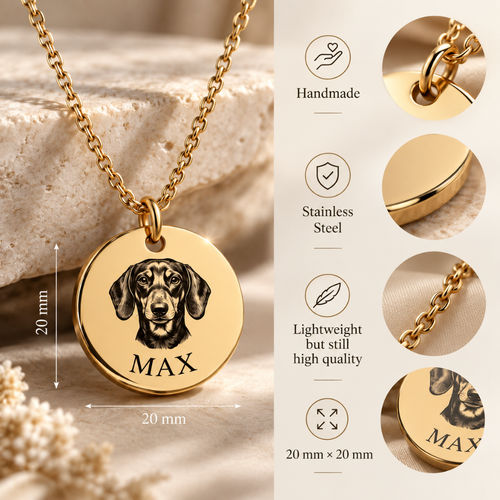 Custom Pet Portrait Necklace